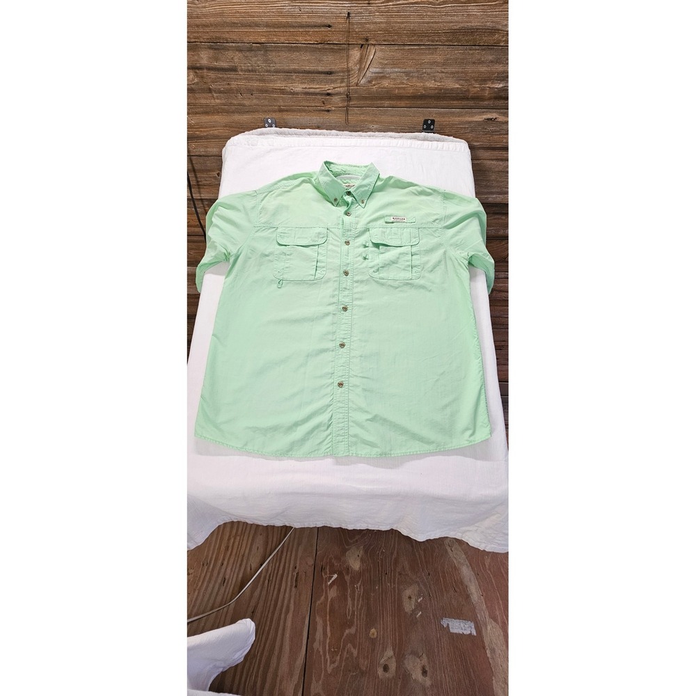 Magellan Sportswear Laguna Madre Fishing Shirt Mens XXL Tall Green Nylon S/S